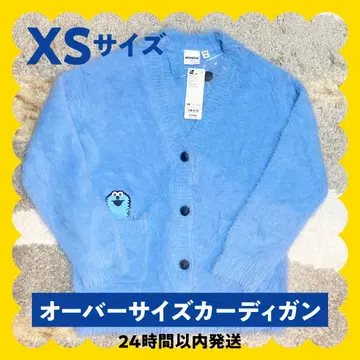 GU 콜라보 오버 사이즈 가디건 퍼펫 스 XS 블루