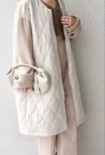 ships 아이보리 퀼팅 자켓