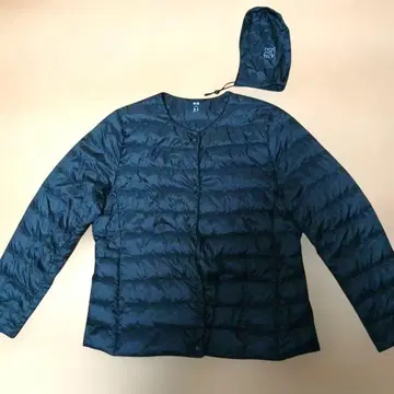 UNIQLO XL 블랙 다운 자켓 수납 봉투 포함
