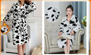 3L 사이즈 / 소 패턴 플리스 로브