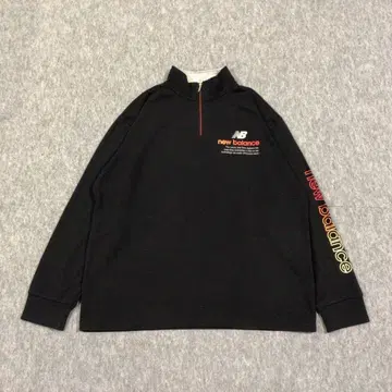 뉴발란스 빈티지 하프 지퍼 풀오버 블랙 오버 사이즈