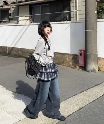 nugu anyonemore 턱 와이드 팬츠 데님 빈티지 가공