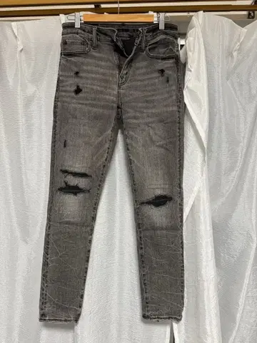 AMERICAN EAGLE 스키니 데님 그레이 데미지 가공