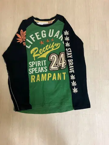 LIFEGUARD 긴팔 티셔츠 LARGE 그린/블랙