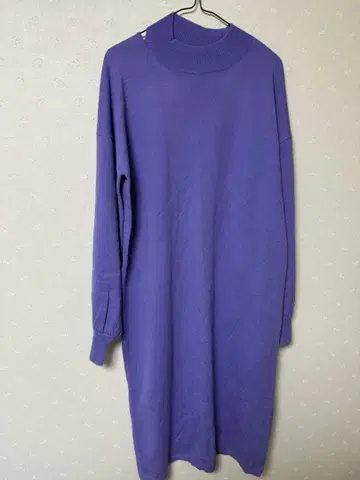 퍼플 하이넥 니트 원피스