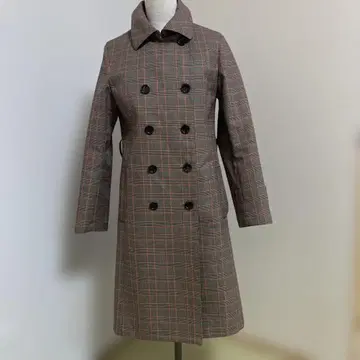 Anatelier 체크 무늬 더블 브레스트 코트 38