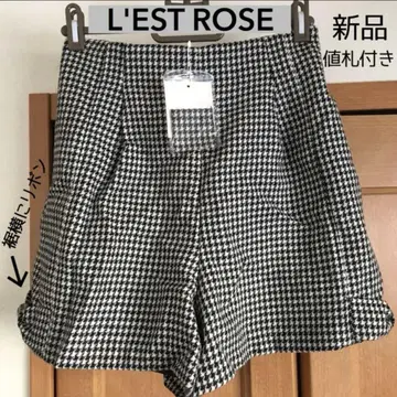 L'EST ROSE 하운드투스 체크 패턴 숏팬츠