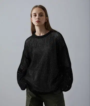 [ CLELL ] 시스루 루즈 메쉬 니트