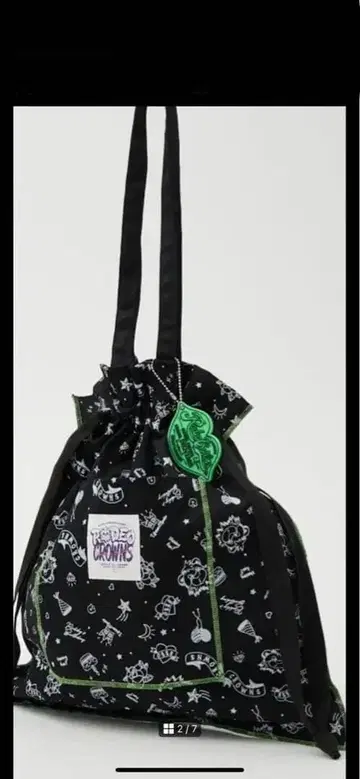 택 포함 새상품 로데오 크라운 데님 토트백 블랙