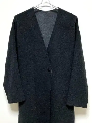 03 [새상품급] 유니클로 더블 페이스 노카라 코트 그레이 L