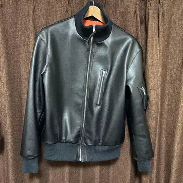 독일군 플라이트 자켓 블랙 XL 천연 가죽 밀리터리