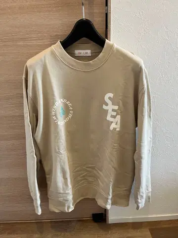 wind and sea 남성용 YOU NO SEA 베이지 맨투맨