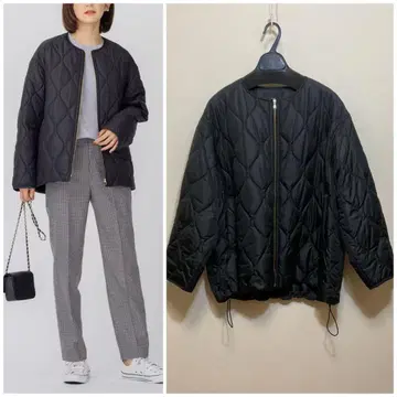 빅 사이즈 23구 충전솜 퀼팅 숏 블루종 (자유구 ICB 쿠미교쿠)