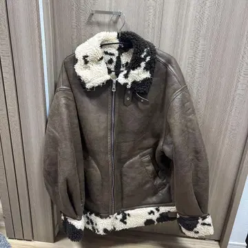 SLY 브라운 가죽 오버 사이즈 무스탕 코트 사이즈 1