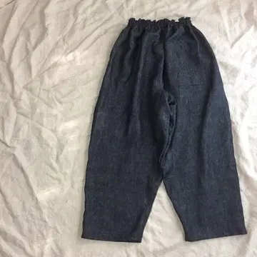 린넨 데님 루즈핏 몸빼 인디고 아이보리