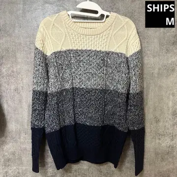 SHIPS 남성용 M 네이비 그라데이션 니트