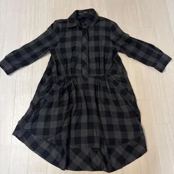 드레스레이브 체크 무늬 7분 길이 원피스