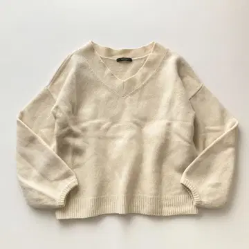 저널 스탠다드 캐시미어 혼방 V넥 니트 스웨터 드롭 숄더