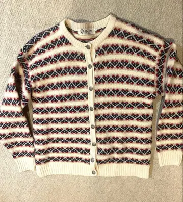 Mar Roy 기하학 패턴 울 가디건 L 스코틀랜드제