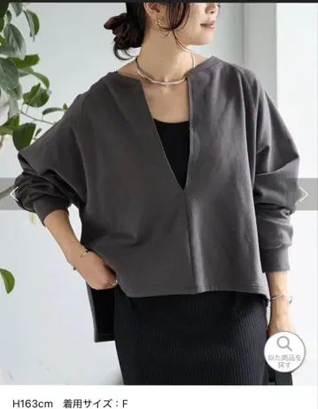 RIVE DROITE 그레이 크루넥 맨투맨 일본제