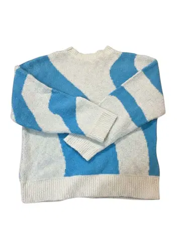 LILY BROWN 파랑과 화이트 스트라이프 니트 스웨터