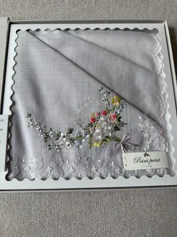 [ 미사용 새상품 ] 와코 WAKO 손 자수 손수건