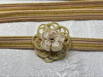 a-944 순수 실크 허리띠 평조 후리소데 성인식 미즈히키 꽃 장식