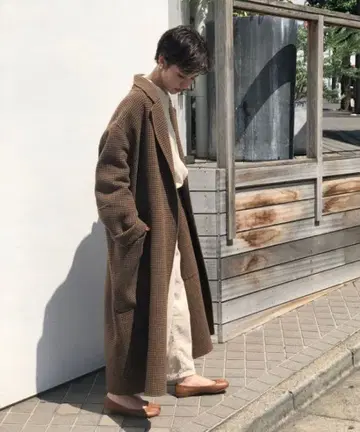 오버 체크 코트