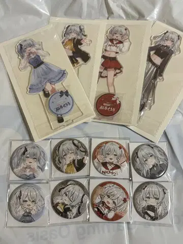 고양이 보리 토로로 캔 아크릴 스탠드 캔뱃지 전종 컴프 세트 GIGO