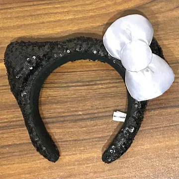 USJ 키티 머리띠 블랙 스팽글