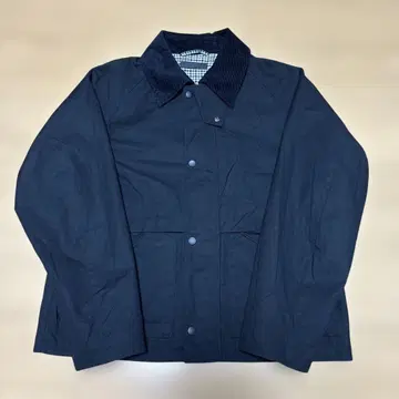 유니클로 유틸리티 숏 블루종 블랙 코듀로이 옷깃 M