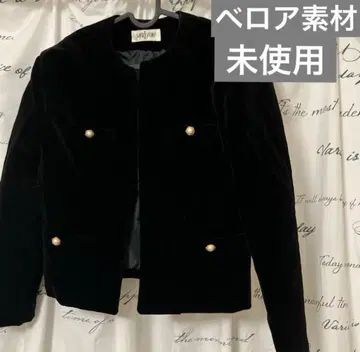 노카라 벨벳 소재 자켓 미사용 택 포함