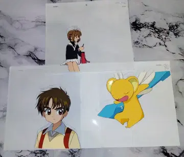 카드캡터 사쿠라 애니메이션 셀화 사쿠라 샤오랑 케로 3장 세트