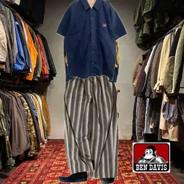 90년 빈티지 BANDAVIS 벨로 택 반팔 워크 셔츠