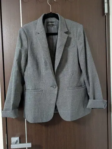 ESPRITMUR 그레이 체크 무늬 블레이저 스커트 세트