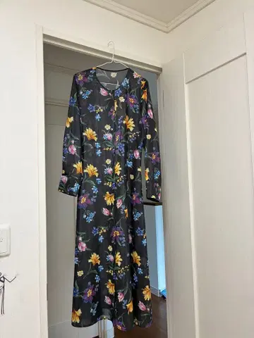 꽃무늬 긴팔 셔츠 원피스