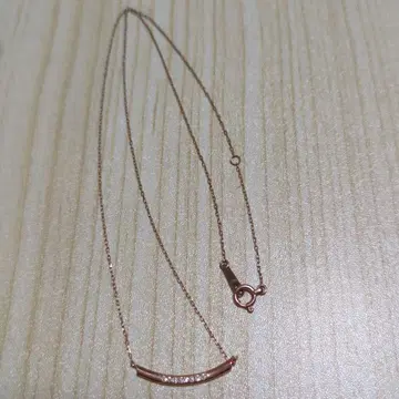 핑크 골드 목걸이 다이아몬드 부착