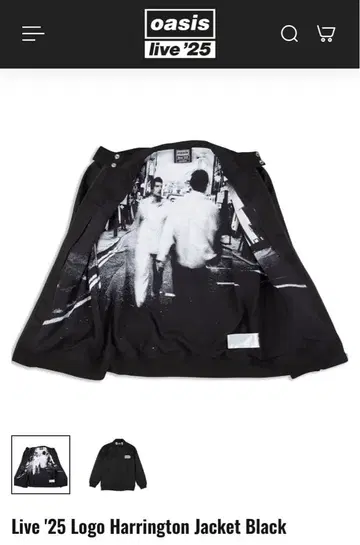 oasis live '25 블랙 집업 자켓