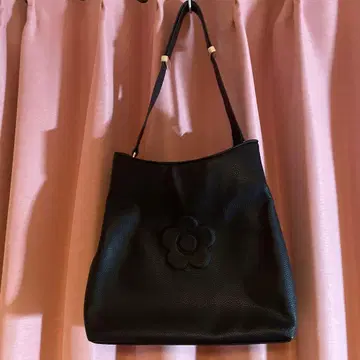 블랙 꽃 모티브 핸드백