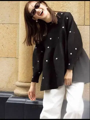 CADUNE 카듀네 STORY 콜라보 메탈릭 도트 튜닉 36