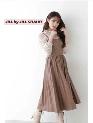 질 바이 질 스튜어트 컬러 플리츠 에코 가죽 원피스 M