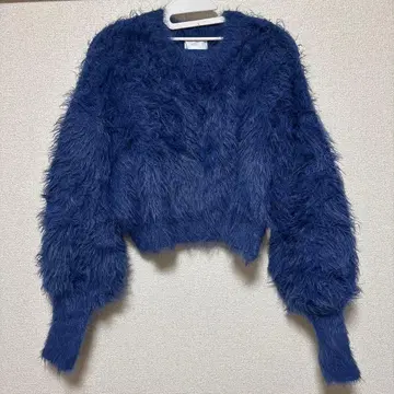 HARE 샤기 니트 네이비