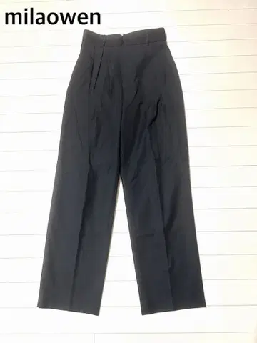 milaowen 블랙 와이드 레그 팬츠
