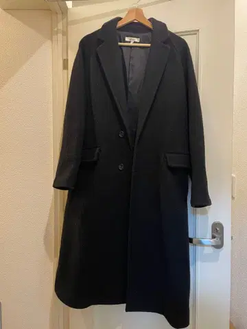 MOUSSY 블랙 롱 코트