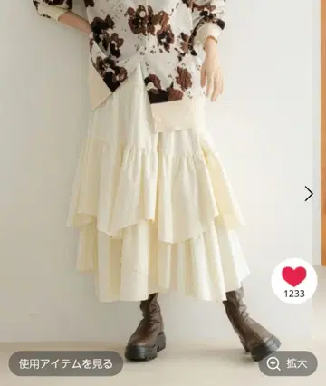 LOWRYS FARM 티어드헴 스커트