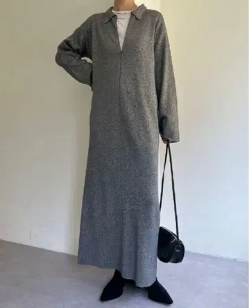 [ Omekashi ] 프론트 지퍼 니트 원피스