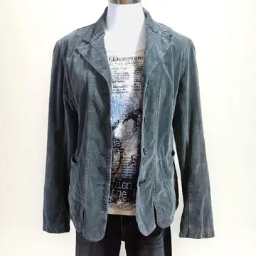 빌다주르 코듀로이 자켓 M 탁한 그린