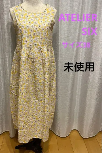 ATELIER SIX 원피스 꽃무늬 여름 세모아 시보리 직조