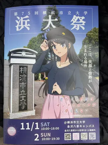 청춘 돼지 녀석은 산타클로스의 꿈을 꾸지 않아 하마 축제 콜라보 팜플렛