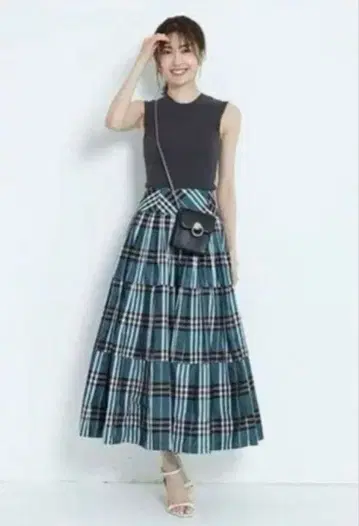 Apuweiser-riche 체크 롱 스커트 블루 사이즈 1